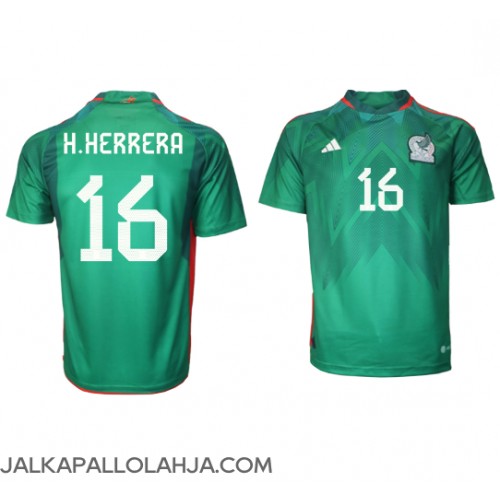 Meksiko Hector Herrera #16 Kopio Koti Pelipaita MM-kisat 2022 Lyhyet Hihat